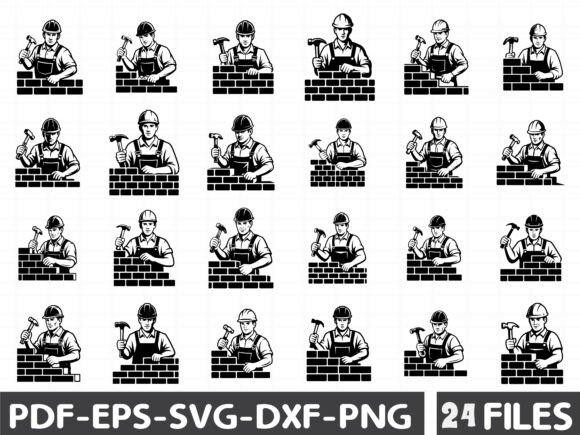 Construction Worker Clipart Svg Bundle