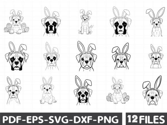 Cute Boxer Easter Dog SVG