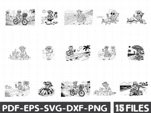 Funny Summer Grandma Clipart