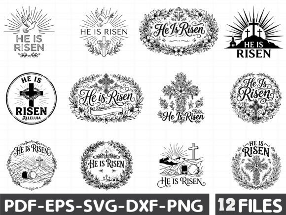 He is Risen Christian Svg