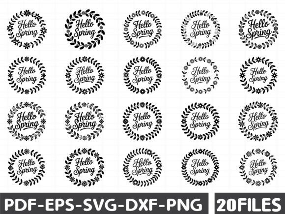 Hello Spring Round Sign SVG