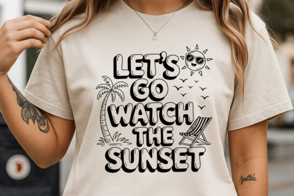 Sunset Quote PNG Vacation Typography SVG