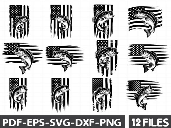 USA Flag Bass Fish