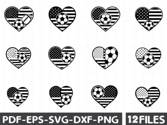 USA Flag Heart Soccer Design