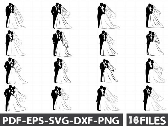 Wedding Silhouette, Bride Groom Marriage
